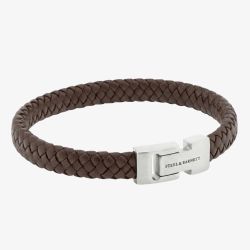 Steel & Barnett Archie Brown Leather Braided Bracelet LBA/002