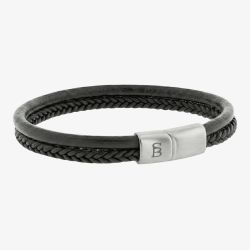 Steel & Barnett Denby Black Dual Band Leather Bracelet LBD/005