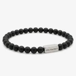 Steel & Barnett Natural Ned Black Onyx Gemstone Bead Bracelet SBNN/001