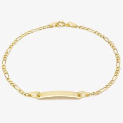 9ct Yellow Gold 18cm Figaro Chain ID Bracelet 1.29.0081