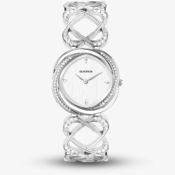 Sekonda Dress Hidden Hearts Stone Set Silver Watch 40507