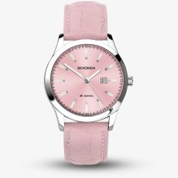 Sekonda Classic Taylor Pink Leather Strap Watch 40550