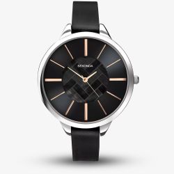 Sekonda Ladies Black Leather Watch 2876