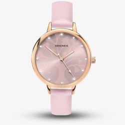 Sekonda Ladies Nature Inspired Pink Leather Strap Watch 2650