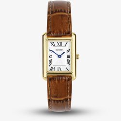 Sekonda Ladies Colette Brown Leather Strap Rectangular Watch 40695