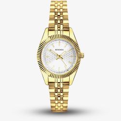 Sekonda Ladies Classic Francis Gold Plated White Dial Watch 40729