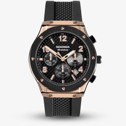 Sekonda Mens Titan Black Dial Chronograph Watch 30257