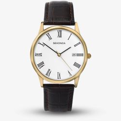 Sekonda Classic Brown Leather Strap Watch 3676