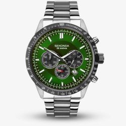 Sekonda Sports Velocity Green Dial Chronograph Watch 1913
