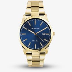 Sekonda Classic Gold Plated Blue Dial Watch 30007