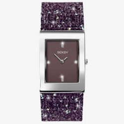 Sekonda Ladies Seksy Rocks Purple Dial Stone Set Bracelet Watch 2857