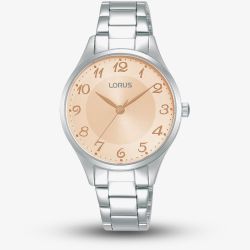 Lorus Ladies Italic Classic Rose Gold Tone Dial Watch RG269VX9