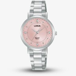 Lorus Ladies Light Pink Sunray Dial Stone Set Watch RY521AX9