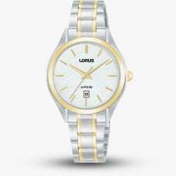 Lorus Ladies Classic Two Tone White Dial Bracelet Watch RJ290BX9