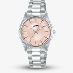 Lorus Ladies Clear Cut Classic Soft Pink Bracelet Watch RG249XX9