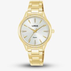 Lorus Ladies Silver Dial Gold Tone Bracelet Watch RG258YX9