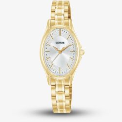 Lorus Ladies Gold Tone Oval Bracelet Watch RRX88JX9