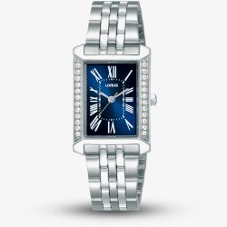 Lorus Ladies Rectangular Blue Dial Bracelet Watch RG231YX9