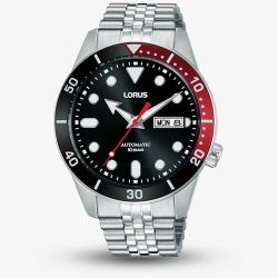 Lorus Mens Black Dial Bracelet Watch RL447AX9