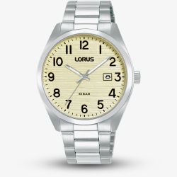 Lorus Mens Classic Silver Tone Yellow Cream Watch RH911RX9