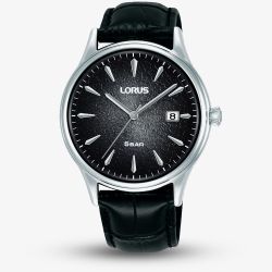 Lorus Mens Curve Black Dial Date Watch RS993DX9