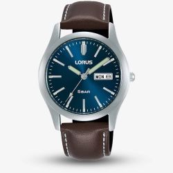 Lorus Mens Brown Strap Watch RXN81DX9