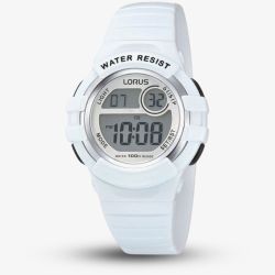 Lorus Unisex Sports Digital White Rubber Strap Watch R2383HX9