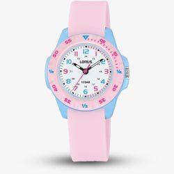 Lorus Junior Time Pink Rubber Strap Watch RRX67JX9
