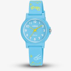 Lorus Junior Blue Space Pattern Rubber Strap Watch RRX39JX9
