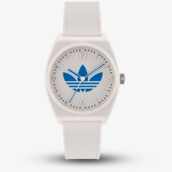 Adidas Unisex Project Two White & Blue Logo Watch AOST230482I