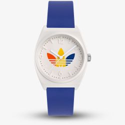 Adidas Unisex Project Two GRFX White & Blue Logo Watch AOST240702I