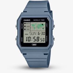 Casio Unisex Blue Square Worldmap Digital Watch LF-30W-2AEF
