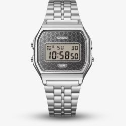 Casio Limited Edition Vintage Grey Seigaiha Pattern Digital Watch A159WEVJ-7