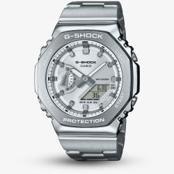 Casio G-Shock Metallic Silver Dual Display Watch GM-2110D-7AER