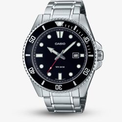 Casio Mens Diver Black & Silver Watch MDV-107D-1A1VEF