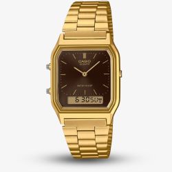 Casio Unisex Vintage Brown Dial Dual Display Watch AQ-230GA-5AMQYES
