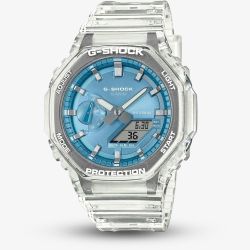 Casio Unisex G-Shock Metallic Blue Dual Display Watch GA-2100BM-7A2ER