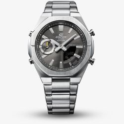 Casio Mens Edifice Grey Dial Dual Display Watch ECB-S10D-8AEF