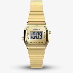 Timex Ladies T80 Teeny Tiny Gold Plated Digital Watch TW2Y46600
