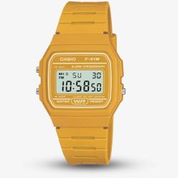 Casio Mustard Yellow Rubber Digital Watch F-91WC-9AEF