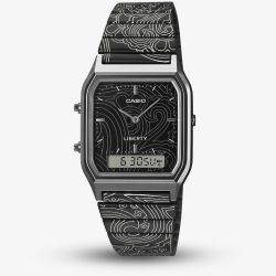 Casio Limited Edition Liberty Collaboration Black Paisley Bracelet Watch AQ-230EBLT-1AER