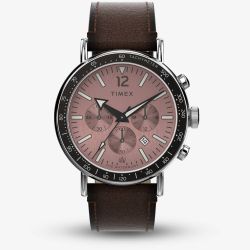 Timex Waterbury Brown Rose Chronograph Dial Watch TW2W47300