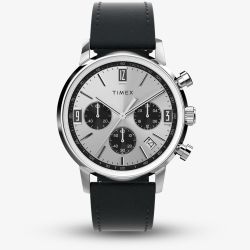 Timex Mens Marlin Chronograph Leather Strap Watch TW2W10300