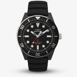 Timex Mens Deep Water Reef Black Rubber Strap Watch TW2Y02200