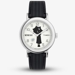 Timex Ladies Lab X Wednesday Weekender Black Leather Strap Watch TW2Y19400