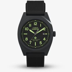 Timex Mens Expedition Capstone Black Dial Black Rubber Strap Watch TW2Y18100