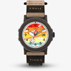 Timex Mens X Peanuts Camper Ski Multicolour Dial Fabric Strap Watch TW4B34900
