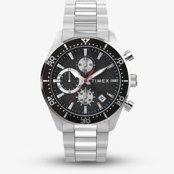 Timex Mens Ridgefield Chronograph Black Bracelet Watch TW2Y56900