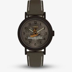Timex Unisex Weekender Harry Potter x Sorting Hat Brown Leather Strap Watch TW2Y77000
