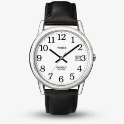 Timex Mens Easyreader White Dial & Black Strap Watch T2H281D7